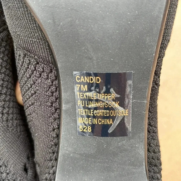 Steve Madden Candid perforated sock boot heel peep toe stiletto black size 7 - Picture 7 of 8